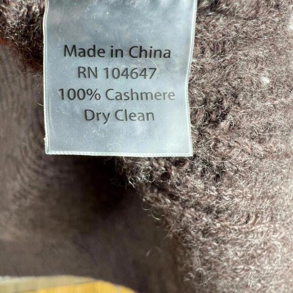 Kinross 100% Cashmere Open Front Lightweight Cardigan  Brown Sweater - Picture 3 of 6